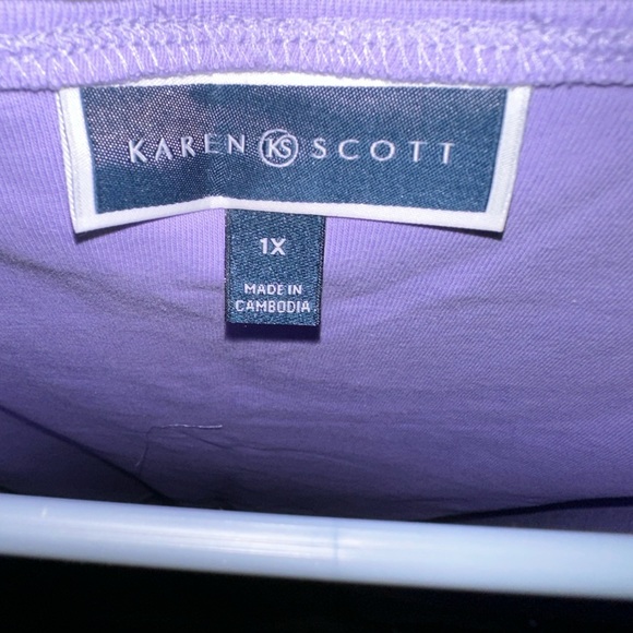 KAREN SCOTT XL LAVENDER TOP EUC!! - Picture 2 of 2